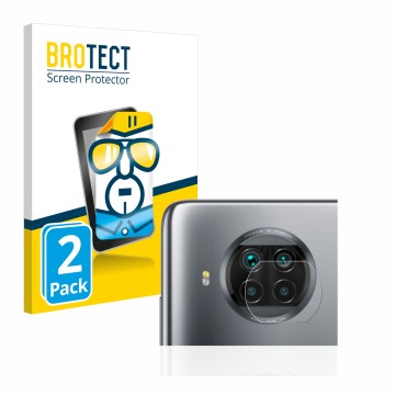 Parte frontal de un envase de producto con el logotipo de la marca BROTECT. Al lado se muestra el dispositivo Xiaomi Mi 10T Li