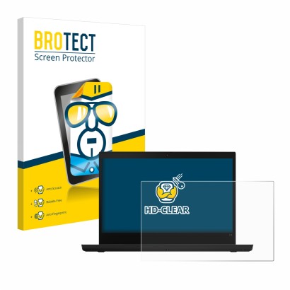 Parte frontale di una confezione del prodotto con il logo del marchio BROTECT. Accanto è raffigurato il dispositivo Lenovo Thi