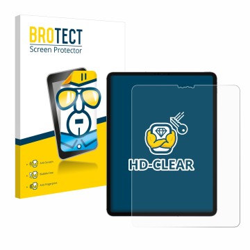 Vorderseite einer Produktverpackung mit dem Markenlogo BROTECT. Daneben ist das Gerät Apple iPad Pro 12.9