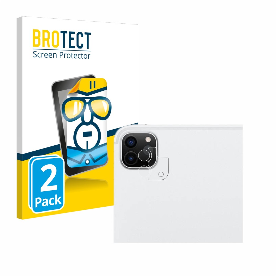Vorderseite einer Produktverpackung mit dem Markenlogo BROTECT. Daneben ist das Gerät Apple iPad Pro 12.9