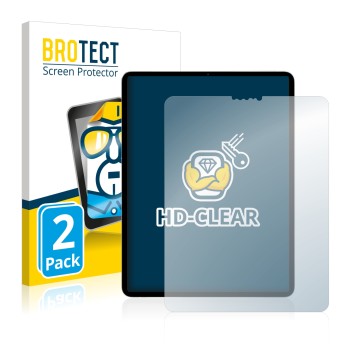 Front side of a product packaging with the brand logo BROTECT. Next to it is the device Apple iPad Pro 11