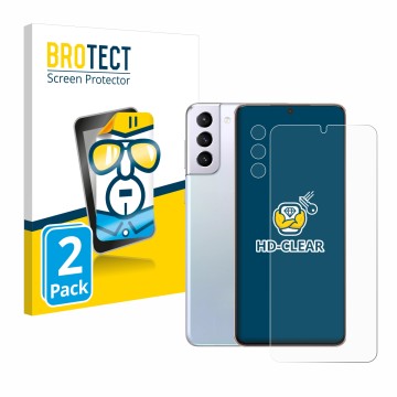 Parte frontale di una confezione del prodotto con il logo del marchio BROTECT. Accanto è raffigurato il dispositivo Samsung Ga