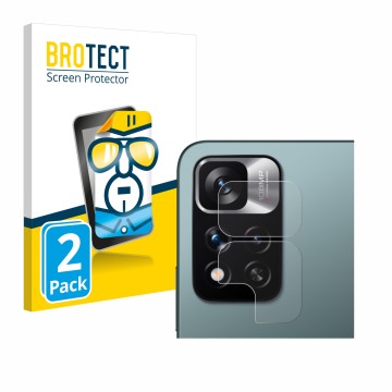 Vorderseite einer Produktverpackung mit dem Markenlogo BROTECT. Daneben ist das Gerät Xiaomi Redmi Note 11 Pro+ 5G (NUR Kamera