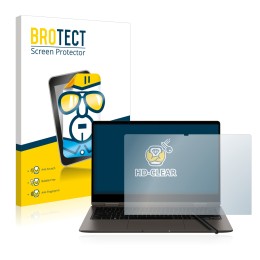 Parte frontal de un envase de producto con el logotipo de la marca BROTECT. Al lado se muestra el dispositivo Samsung Galaxy B