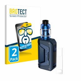 Front side of a product packaging with the brand logo BROTECT. Next to it is the device GeekVape Aegis Legend 2 L200 shown wit