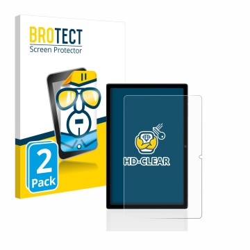 Vorderseite einer Produktverpackung mit dem Markenlogo BROTECT. Daneben ist das Gerät Blackview Tab 16 mit dem zugehörigen Dis