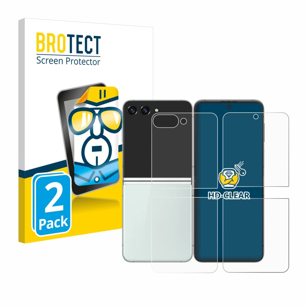 2x BROTECT HD-Clear Film de protection d'écran pour Samsung Galaxy Z Flip 5  (Avant+Arrière)