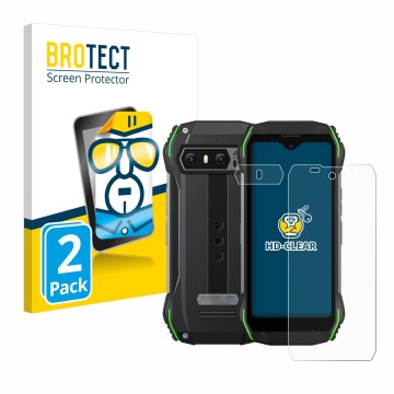 Parte frontale di una confezione del prodotto con il logo del marchio BROTECT. Accanto è raffigurato il dispositivo Blackview 