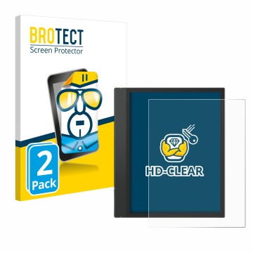 Parte frontale di una confezione del prodotto con il logo del marchio BROTECT. Accanto è raffigurato il dispositivo Boox Note 