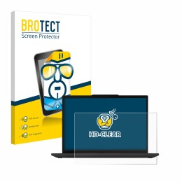 Parte frontal de un envase de producto con el logotipo de la marca BROTECT. Al lado se muestra el dispositivo Lenovo ThinkPad 