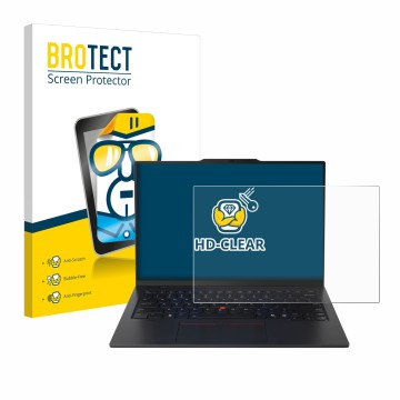 Vorderseite einer Produktverpackung mit dem Markenlogo BROTECT. Daneben ist das Gerät Lenovo ThinkPad X1 Carbon Gen 13 14