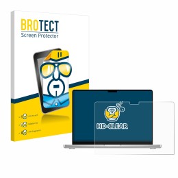 Vorderseite einer Produktverpackung mit dem Markenlogo BROTECT. Daneben ist das Gerät Apple MacBook Pro 14