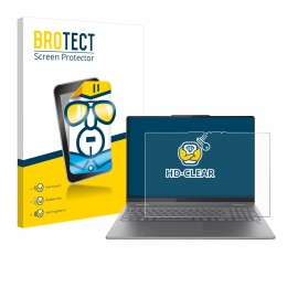 Parte frontal de un envase de producto con el logotipo de la marca BROTECT. Al lado se muestra el dispositivo Lenovo Yoga 7 2-