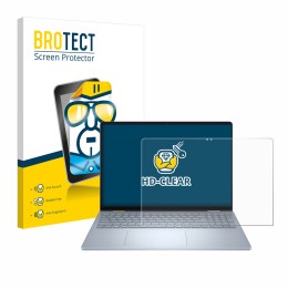 Parte frontal de un envase de producto con el logotipo de la marca BROTECT. Al lado se muestra el dispositivo Dell 16 Plus-2-i