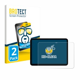 Parte frontal de un envase de producto con el logotipo de la marca BROTECT. Al lado se muestra el dispositivo Apple iPad A16 1