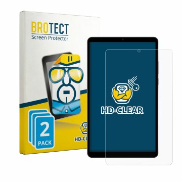 Face avant d’un emballage produit avec le logo de la marque BROTECT. À côté, l’appareil Honor Pad X7 est représenté avec la pr