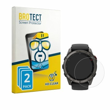 Parte frontale di una confezione del prodotto con il logo del marchio BROTECT. Accanto è raffigurato il dispositivo Garmin Fen