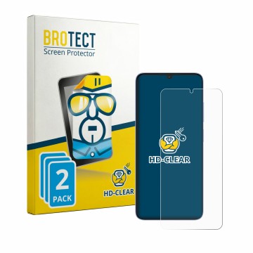 Parte frontale di una confezione del prodotto con il logo del marchio BROTECT. Accanto è raffigurato il dispositivo Itel Zeno 