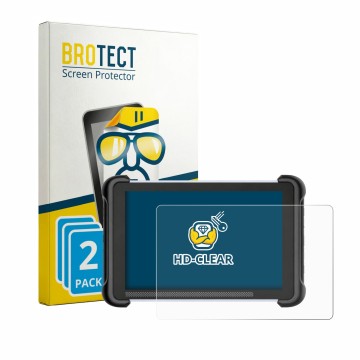 Vorderseite einer Produktverpackung mit dem Markenlogo BROTECT. Daneben ist das Gerät MUCAR 892BT mit dem zugehörigen Displays