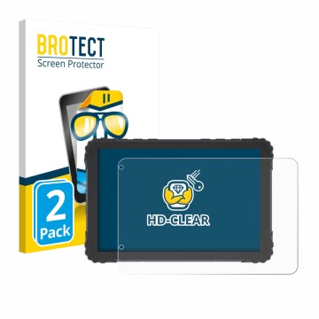 Parte frontal de un envase de producto con el logotipo de la marca BROTECT. Al lado se muestra el dispositivo DMD T880X 8