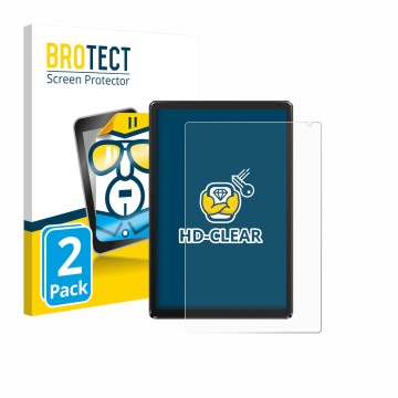 Face avant d’un emballage produit avec le logo de la marque BROTECT. À côté, l’appareil Ainmel AMLC12 10.1