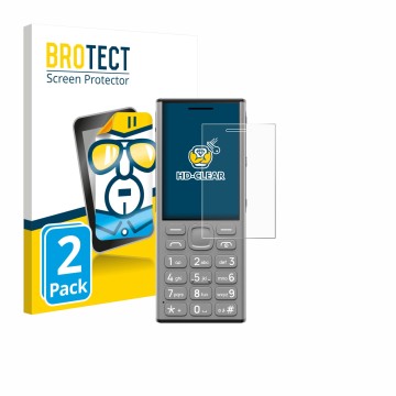 Parte frontale di una confezione del prodotto con il logo del marchio BROTECT. Accanto è raffigurato il dispositivo Nokia 130 