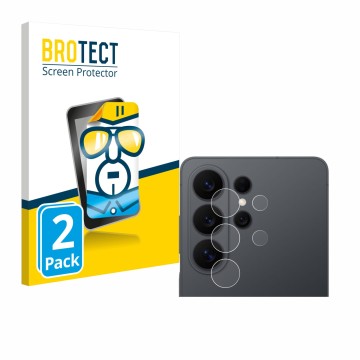 Front side of a product packaging with the brand logo BROTECT. Next to it is the device Samsung Galaxy S26 Ultra (ONLY Camera 
