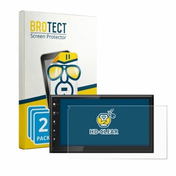 Vorderseite einer Produktverpackung mit dem Markenlogo BROTECT. Daneben ist das Gerät Kenwood DMX5023DAB mit dem zugehörigen D
