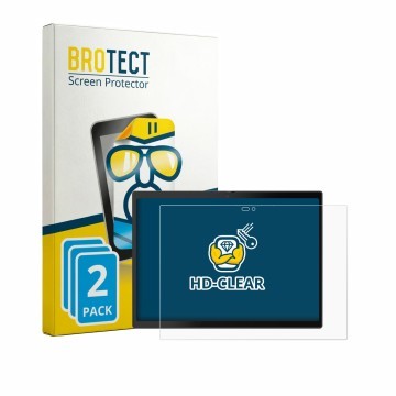 Parte frontal de un envase de producto con el logotipo de la marca BROTECT. Al lado se muestra el dispositivo Lenovo ThinkPad 