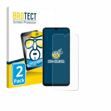 Vorderseite einer Produktverpackung mit dem Markenlogo BROTECT. Daneben ist das Gerät Samsung Galaxy F36 mit dem zugehörigen D