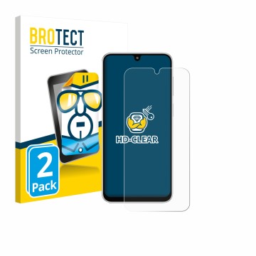 Vorderseite einer Produktverpackung mit dem Markenlogo BROTECT. Daneben ist das Gerät Samsung Galaxy M36 mit dem zugehörigen D