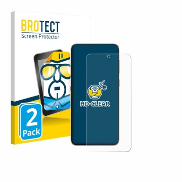 Parte frontal de un envase de producto con el logotipo de la marca BROTECT. Al lado se muestra el dispositivo Samsung Galaxy F