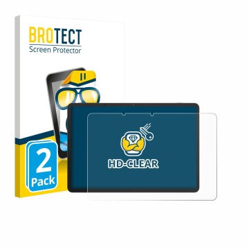 Parte frontal de un envase de producto con el logotipo de la marca BROTECT. Al lado se muestra el dispositivo TCL NxtPaper 11 