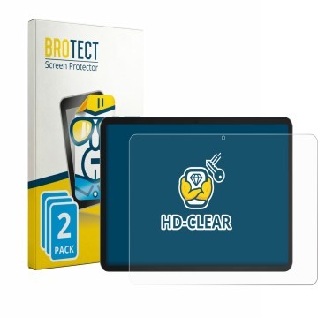Parte frontale di una confezione del prodotto con il logo del marchio BROTECT. Accanto è raffigurato il dispositivo Tecno MEGA