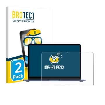 Face avant d’un emballage produit avec le logo de la marque BROTECT. À côté, l’appareil Apple MacBook Neo 13