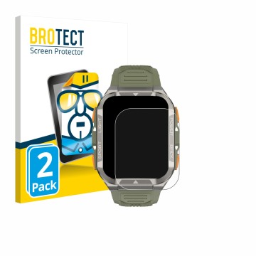 Front side of a product packaging with the brand logo BROTECT. Next to it is the device Blackview W80 Pro 1,91