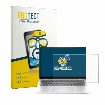 Face avant d’un emballage produit avec le logo de la marque BROTECT. À côté, l’appareil HP EliteBook X G1i 14