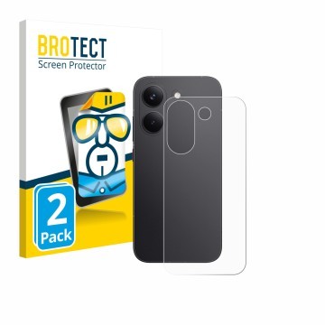 Face avant d’un emballage produit avec le logo de la marque BROTECT. À côté, l’appareil Xiaomi Poco X8 Pro (Arrière) est repré