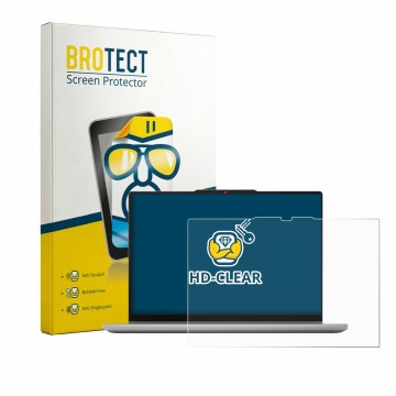 Parte frontal de un envase de producto con el logotipo de la marca BROTECT. Al lado se muestra el dispositivo Lenovo IdeaPad 5
