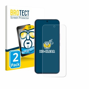 Parte frontal de un envase de producto con el logotipo de la marca BROTECT. Al lado se muestra el dispositivo Vivo V70 FE con 