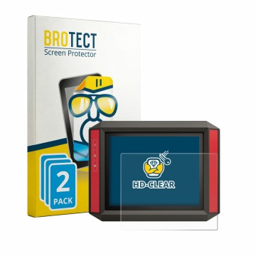 Vorderseite einer Produktverpackung mit dem Markenlogo BROTECT. Daneben ist das Gerät Müller Elektronik TRACK‑Guide III mit de