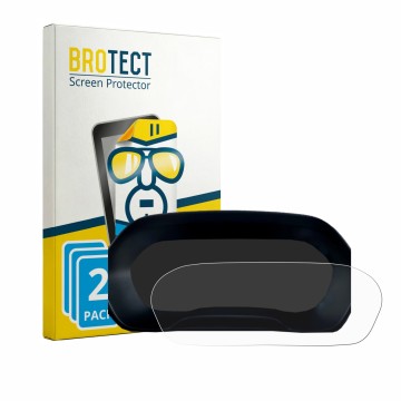 Front side of a product packaging with the brand logo BROTECT. Next to it is the device MG ZS Hybrid Plus 2024 Speedometer dis