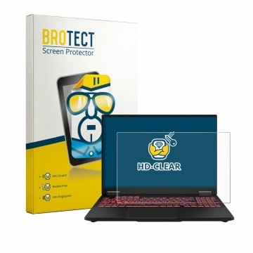 Face avant d’un emballage produit avec le logo de la marque BROTECT. À côté, l’appareil ASUS TUF Gaming F16 FX608 est représen