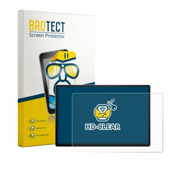 Parte frontale di una confezione del prodotto con il logo del marchio BROTECT. Accanto è raffigurato il dispositivo HP Serie 5