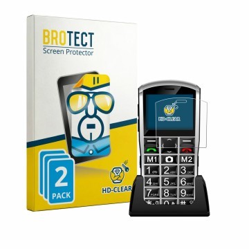 Vorderseite einer Produktverpackung mit dem Markenlogo BROTECT. Daneben ist das Gerät Artfone A400 Pro 4G mit dem zugehörigen 