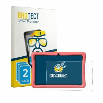 Parte frontal de un envase de producto con el logotipo de la marca BROTECT. Al lado se muestra el dispositivo Tabwee K10 con s