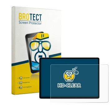 Front side of a product packaging with the brand logo BROTECT. Next to it is the device Tesla Model 3 2026 shown with the corr