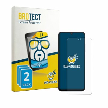 Front side of a product packaging with the brand logo BROTECT. Next to it is the device Xiaomi Poco C81x shown with the corres