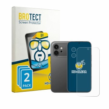 Parte frontale di una confezione del prodotto con il logo del marchio BROTECT. Accanto è raffigurato il dispositivo Honor 600 