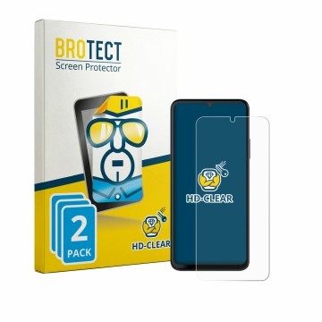 Face avant d’un emballage produit avec le logo de la marque BROTECT. À côté, l’appareil NUU Mobile X10 5G est représenté avec 